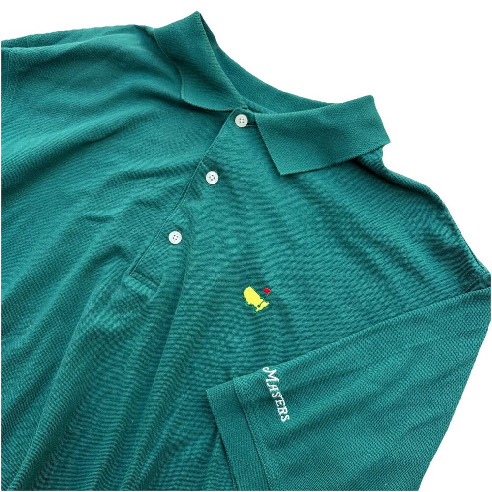 Vintage Masters Collection Polo Shirt Men’s Large Green Short Sleeve Cotton Golf